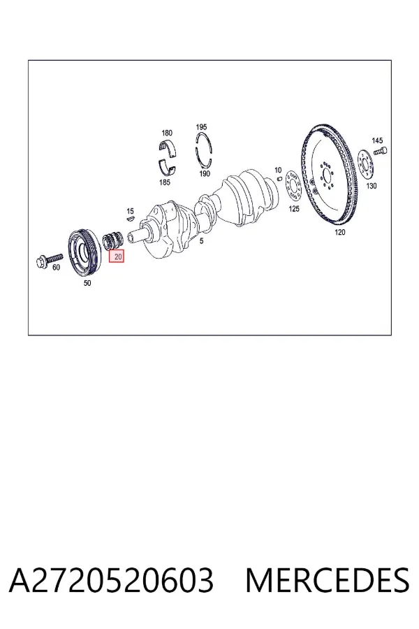 Звездочка привода коленвала A2720520603 Mercedes