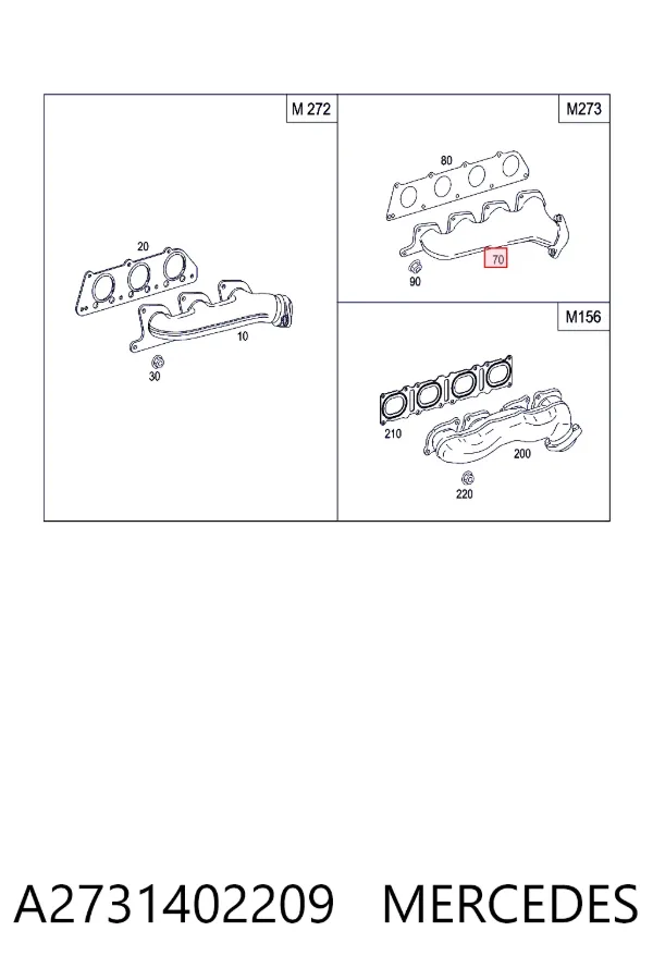 Коллектор выпускной правый A2731402209 Mercedes