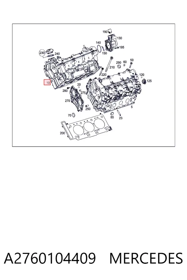 ГБЦ A2760104409 Mercedes
