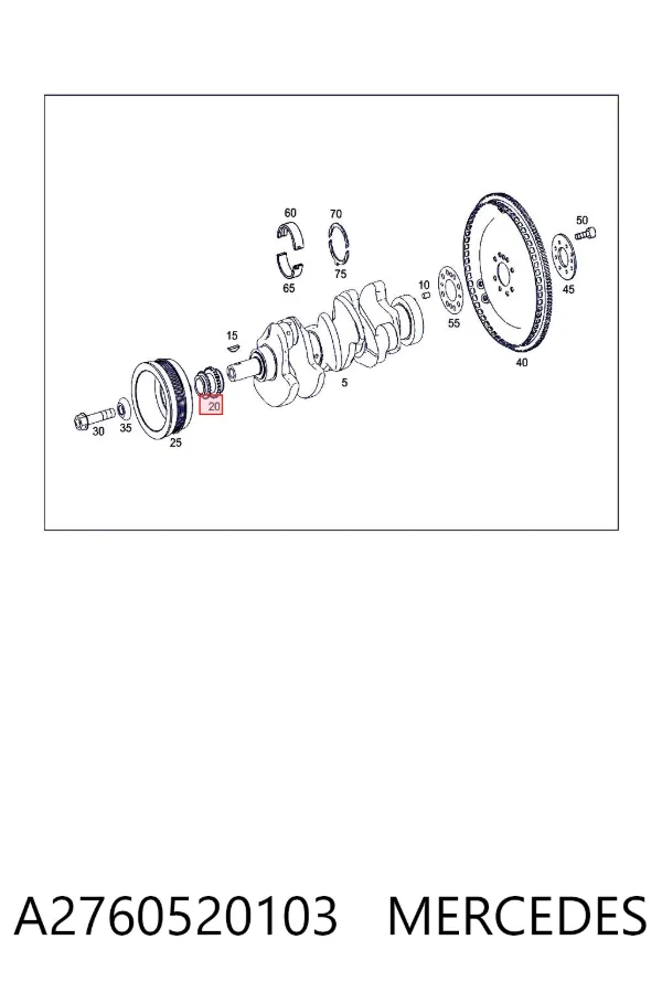 Звездочка привода коленвала A2760520103 Mercedes