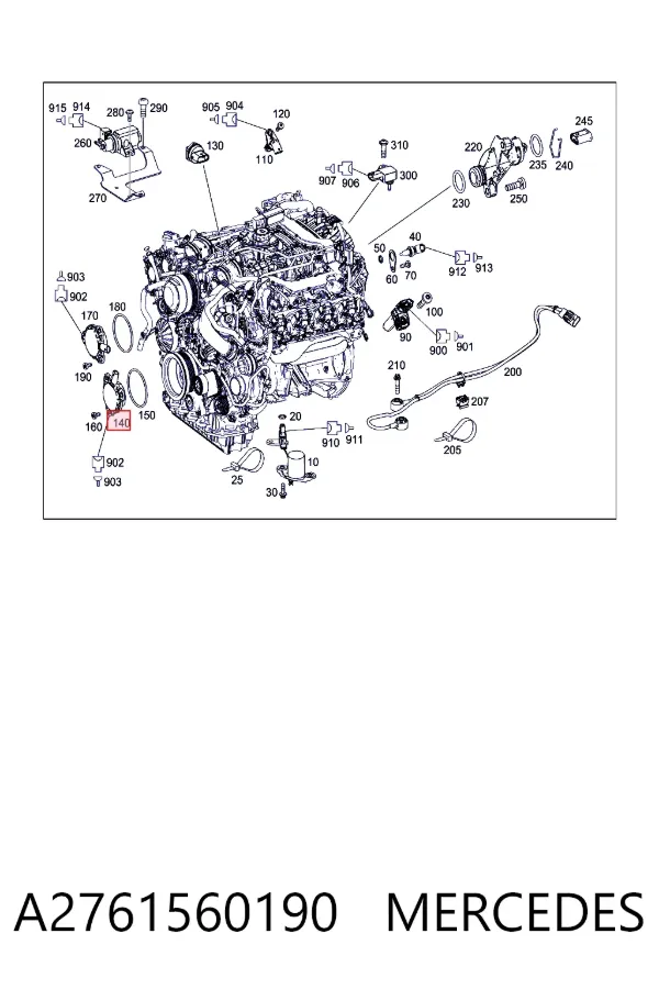 Регулятор фаз газораспределения A2761560190 Mercedes