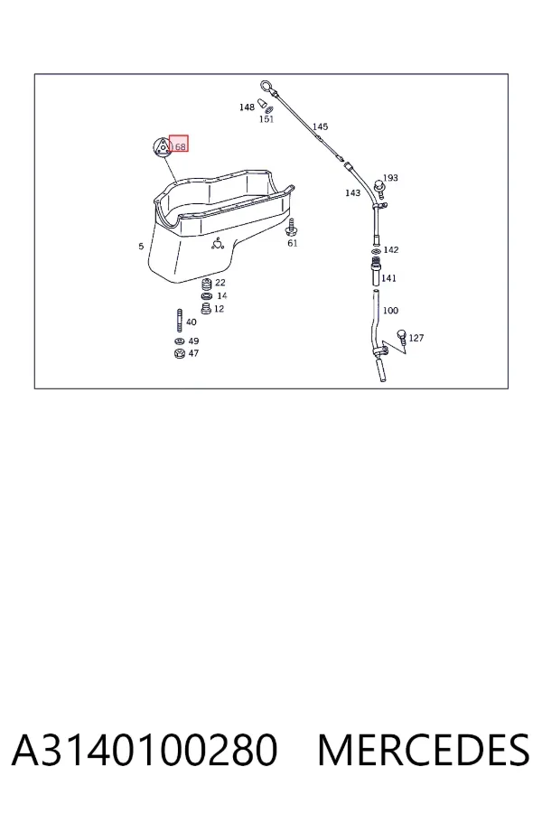 Прокладка поддона картера A3140100280 Mercedes