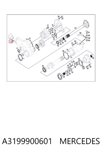 Болт карданного вала MERCEDES A3199900601
