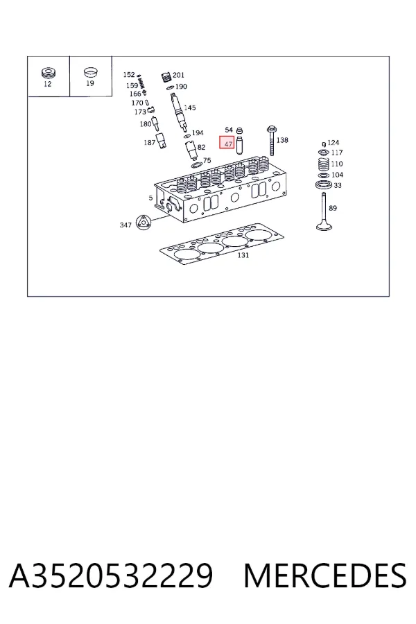 Направляющая клапана впускного A3520532229 Mercedes