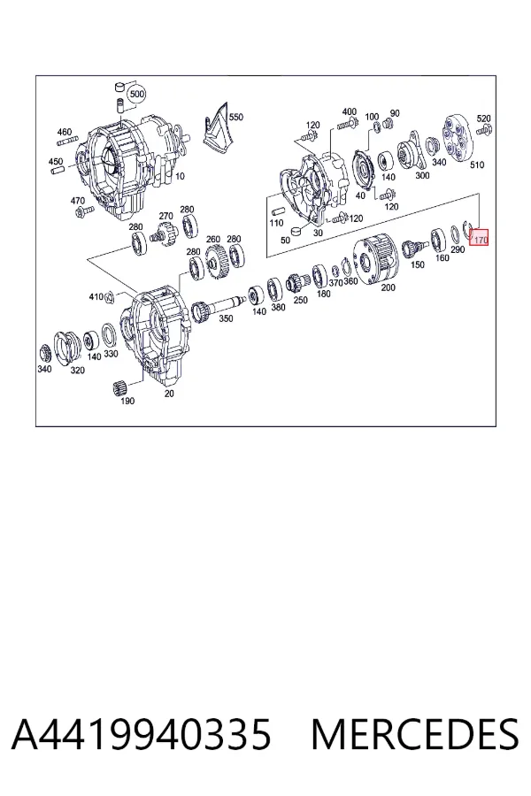 Кольцо стопорное подшипника передней ступицы A4419940335 Mercedes