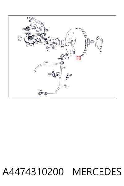 Усилитель тормозов (вакуумный) MERCEDES A4474310200