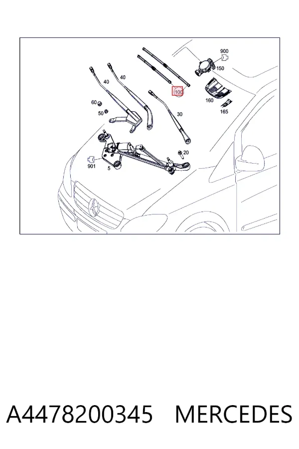 Щетки стеклоочистителя A4478200345 Mercedes