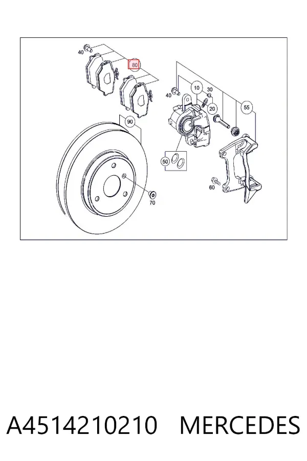 Передние тормозные колодки A4514210210 Mercedes