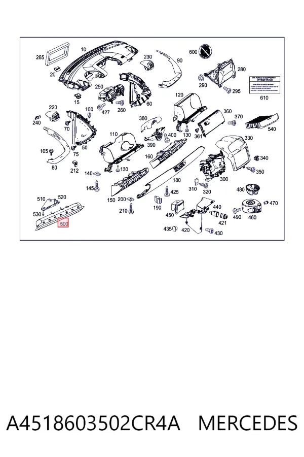 Подушка безопасности защиты коленей A4518603502CR4A Mercedes
