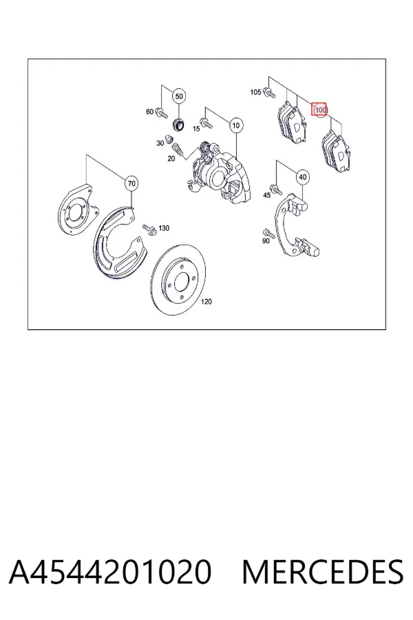 Задние тормозные колодки A4544201020 Mercedes
