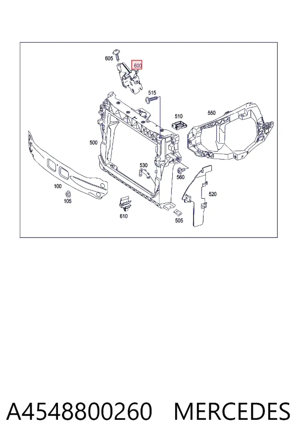 Замок капота A4548800260 Mercedes