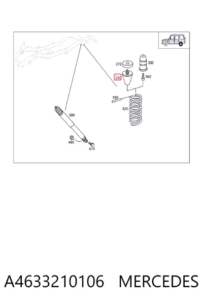 Отбойник пружины задней MERCEDES A4633210106