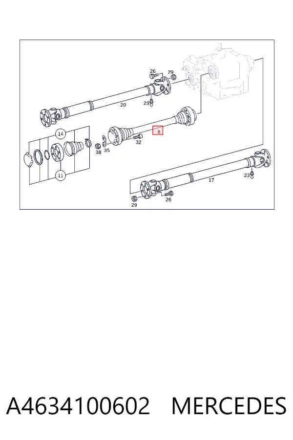 Кардан передний A4634100602 Mercedes