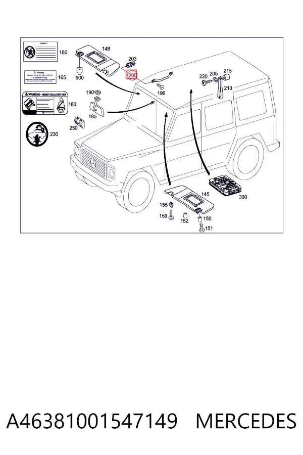 Ручка крыши салона A46381001547149 Mercedes