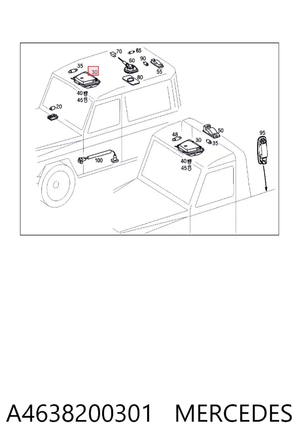 Плафон салона A4638200301 Mercedes
