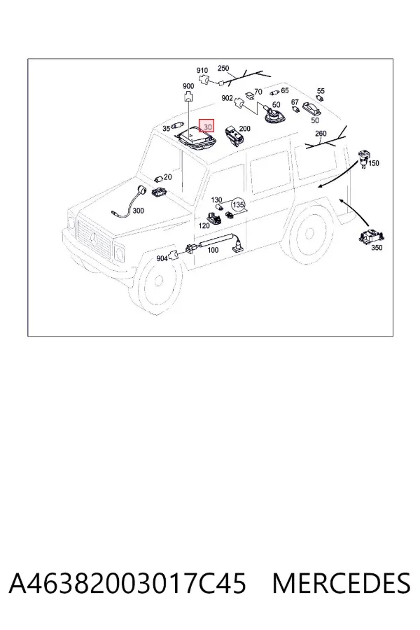 Плафоны внутреннего освещения Mercedes A4638200301 цена, от 943.26 USD