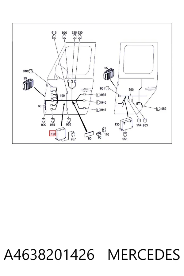 Блок комфорта передней двери A4638201426 Mercedes
