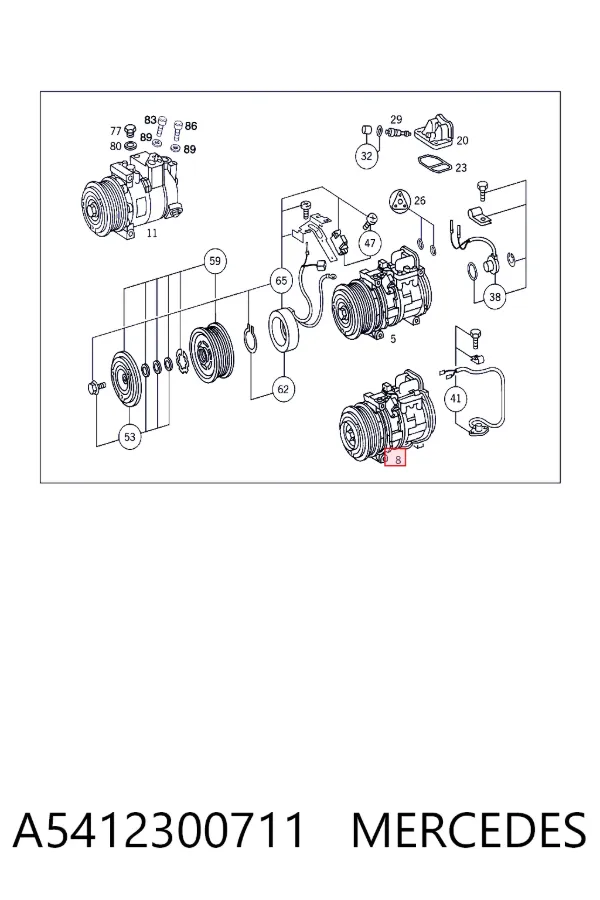 Компрессор кондиционера A5412300711 Mercedes