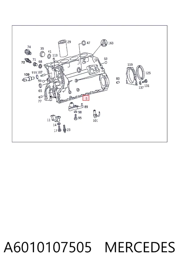 Блок цилиндров двигателя A6010107505 Mercedes
