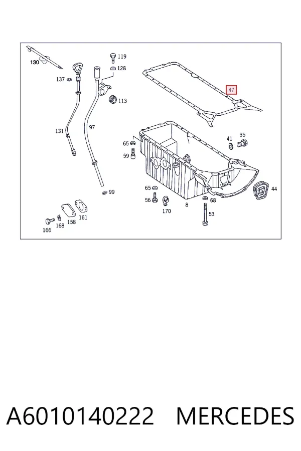 Прокладка поддона картера A6010140222 Mercedes
