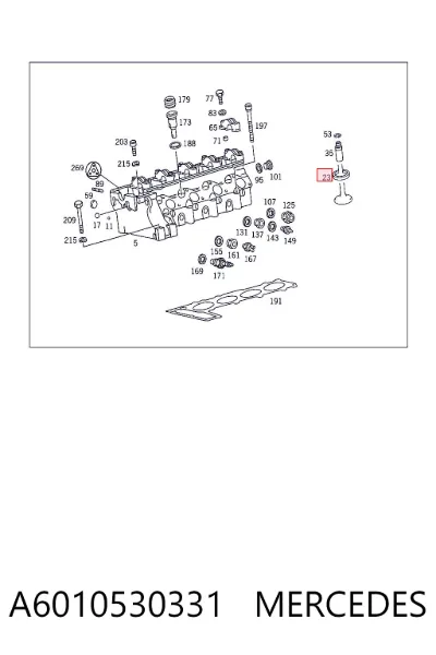 Седло клапана выпускного MERCEDES A6010530331