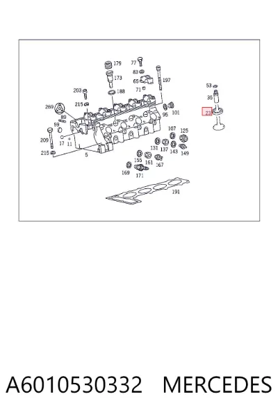 Седло клапана выпускного MERCEDES A6010530332