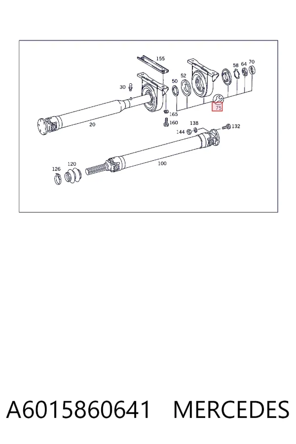 Подвесной подшипник карданного вала A6015860641 Mercedes