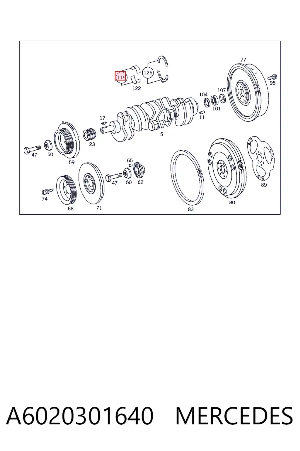 Вкладыши коленвала коренные, комплект, 1-й ремонт (+0,25) A6020301640 Mercedes