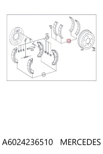 Накладка тормозная передняя (TRUCK) MERCEDES A6024236510