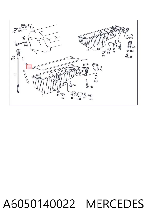 Прокладка поддона картера A6050140022 Mercedes