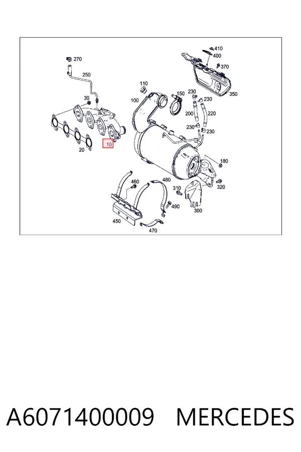 Выпускной коллектор A6071400009 Mercedes