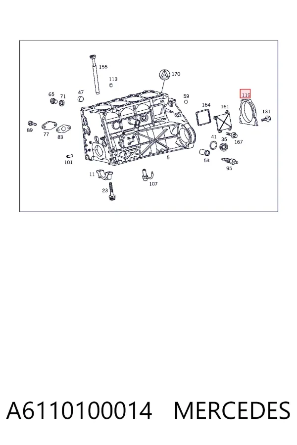 Сальник коленвала задний A6110100014 Mercedes