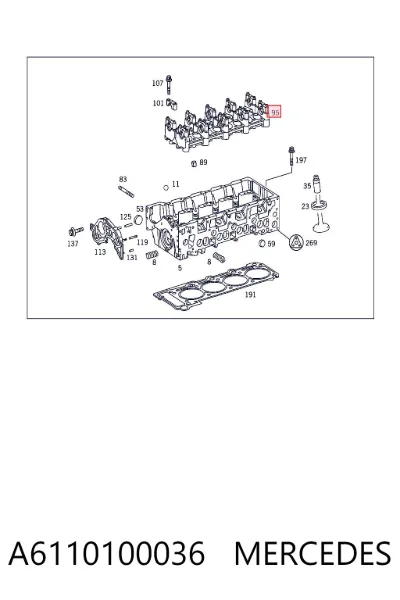 Постель распредвала MERCEDES A6110100036