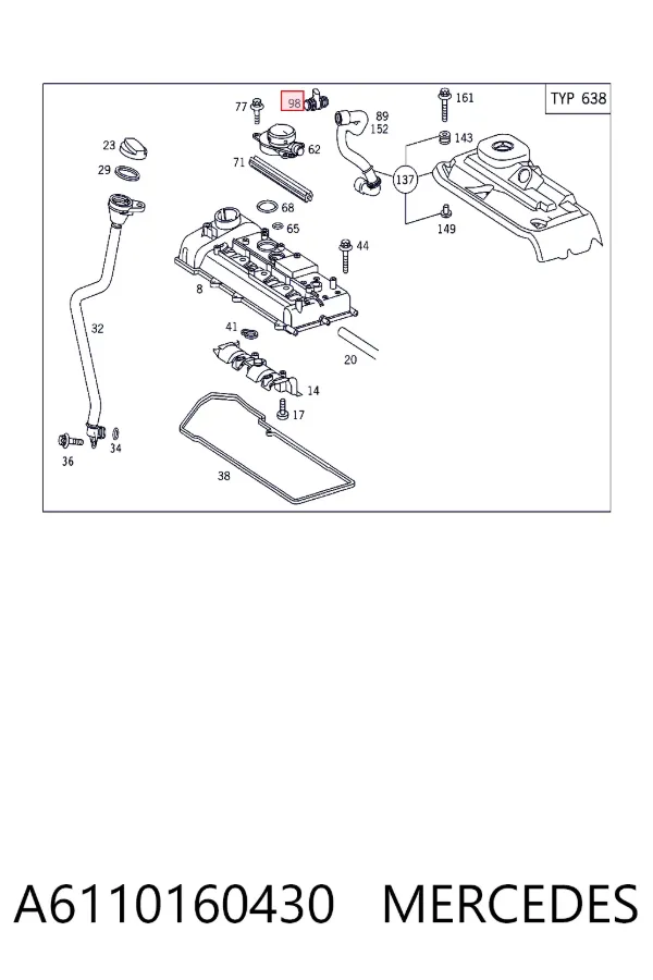 Подогреватель картерных газов A6110160430 Mercedes