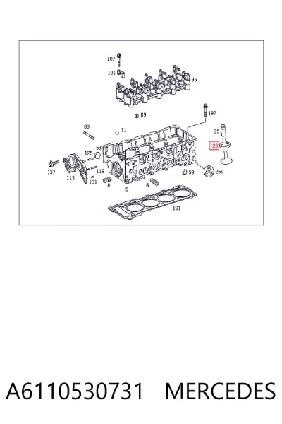 Седло клапана выпускного MERCEDES A6110530731
