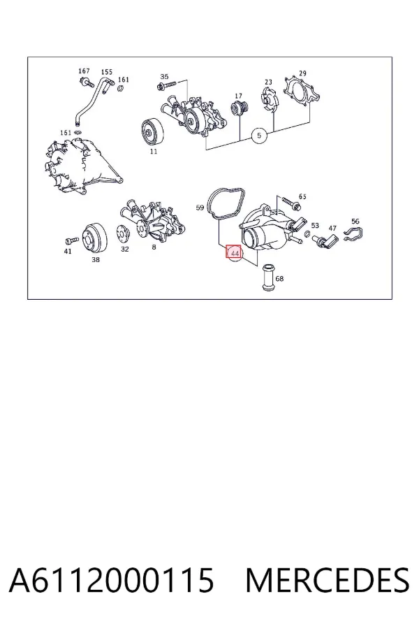 Корпус термостата A6112000115 Mercedes