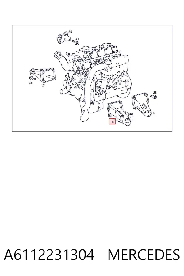 Кронштейн подушки (опоры) двигателя левой A6112231304 Mercedes