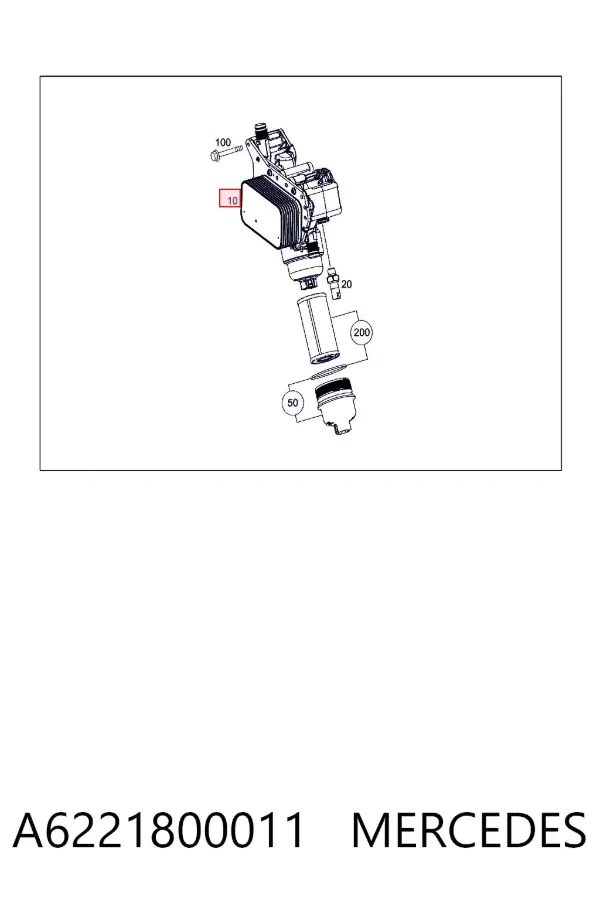 Корпус масляного фильтра A6221800011 Mercedes