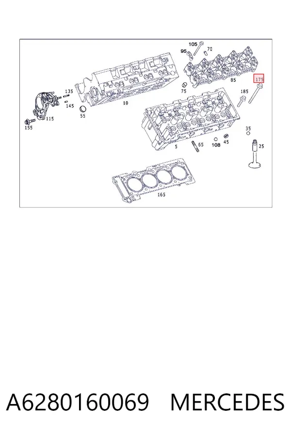 Болт ГБЦ A6280160069 Mercedes