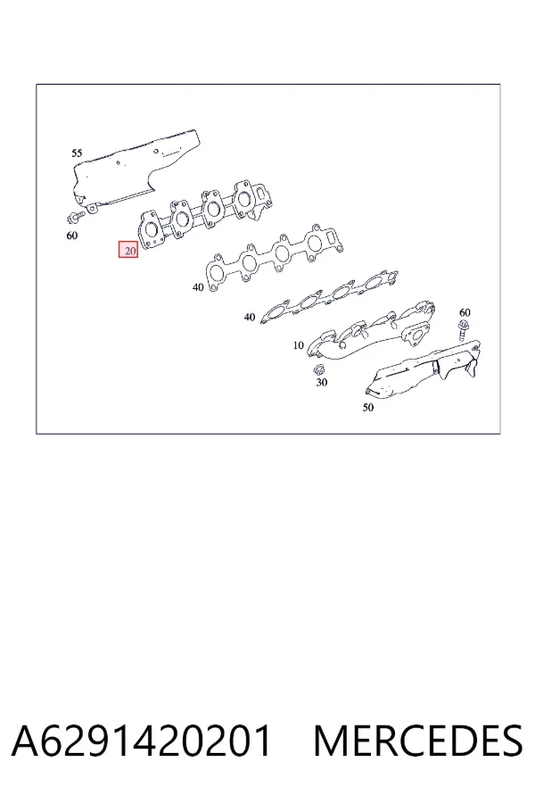 Коллектор выпускной правый A6291420201 Mercedes