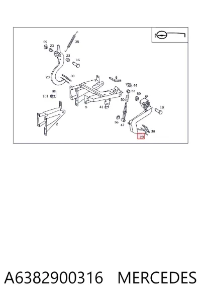 Педаль сцепления MERCEDES A6382900316