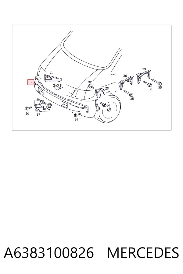 Усилитель переднего бампера A6383100826 Mercedes