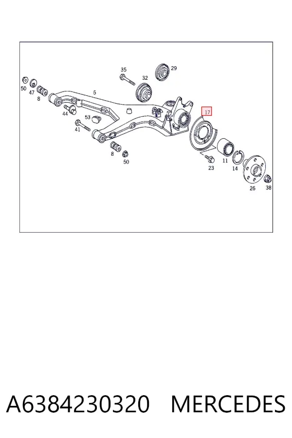Защита тормозного диска заднего A6384230320 Mercedes
