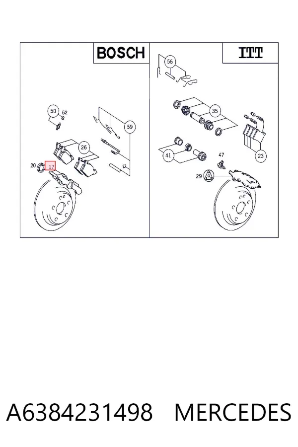 Суппорт задний левый A6384231498 Mercedes