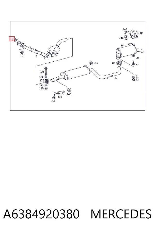 Прокладка глушителя A6384920380 Mercedes