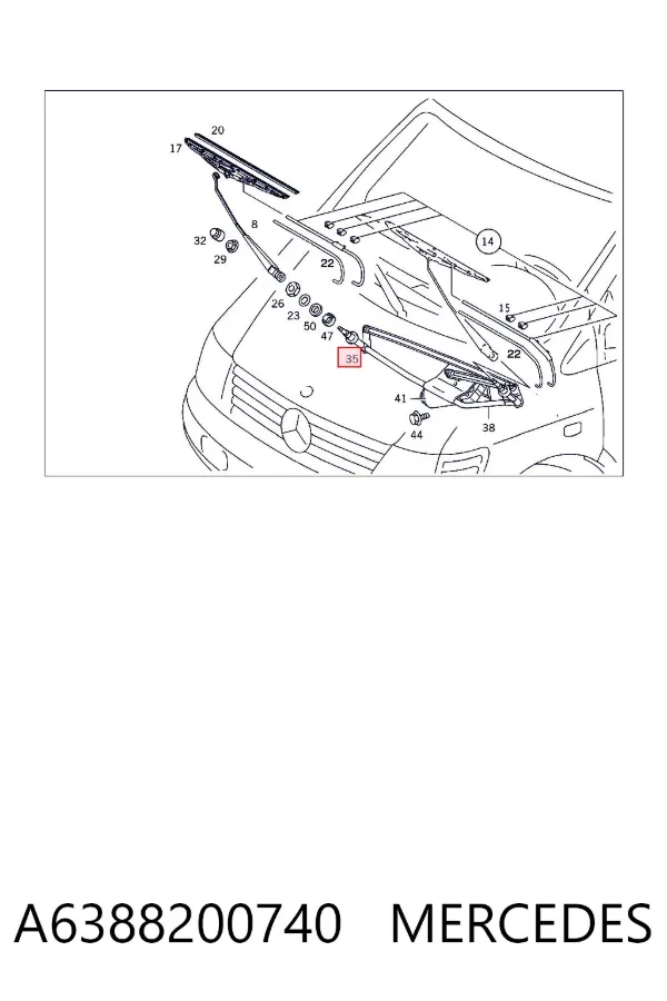 Трапеция дворников A6388200740 Mercedes