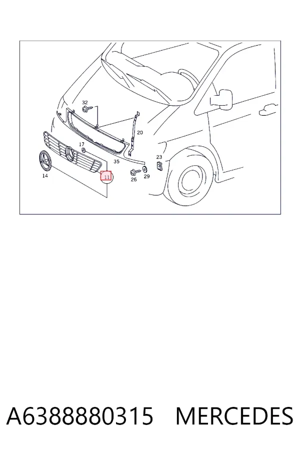 Решетка радиатора A6388880315 Mercedes