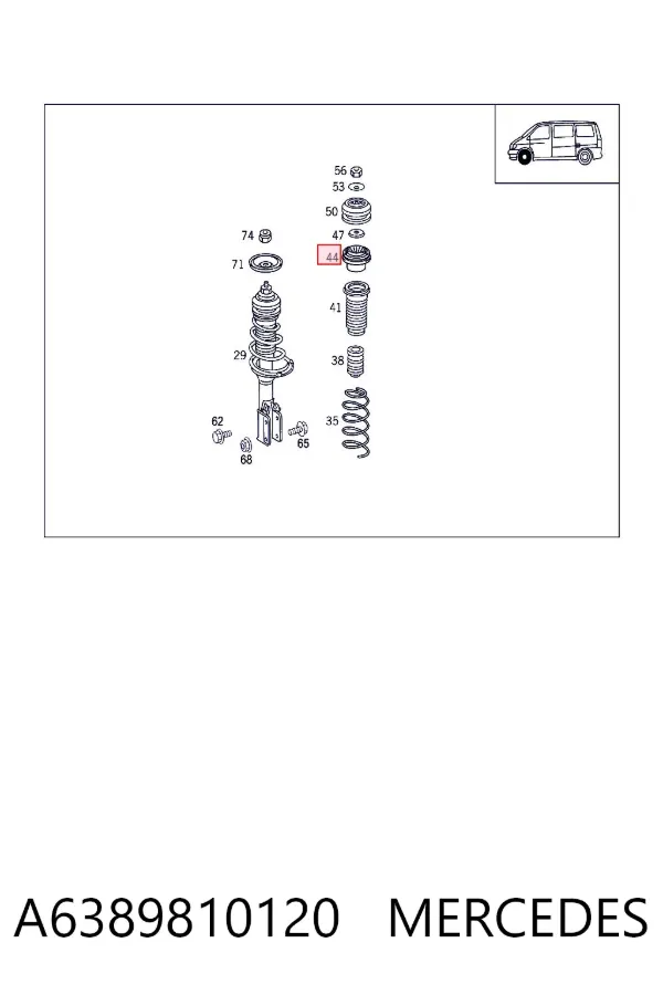 Опорный подшипник амортизатора A6389810120 Mercedes