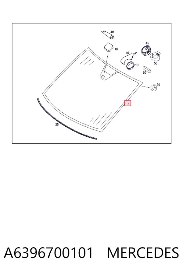 Лобовое стекло A6396700101 Mercedes