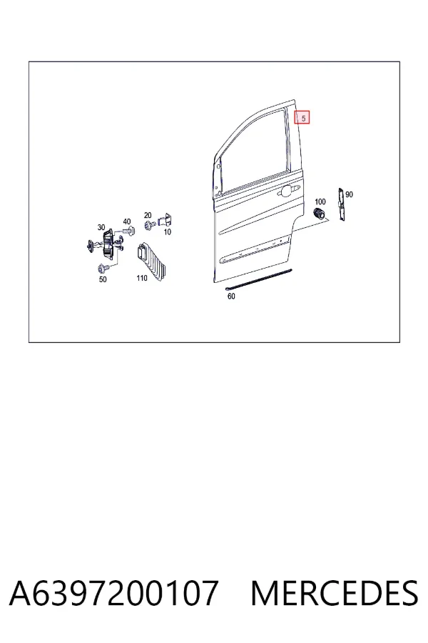 Дверь передняя правая A6397200107 Mercedes